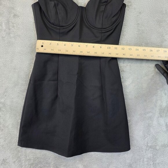 Polly Dress Womens 6 Black Bustier Mini Adjustable Straps Back Zip Corset Cup - Picture 4 of 11